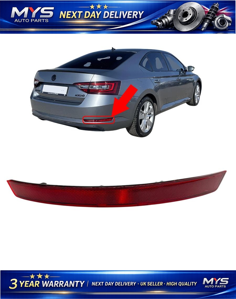 Rear Bumper Reflector Right Side - SKODA Superb 2015 - 2020 - OEM 3V5945106