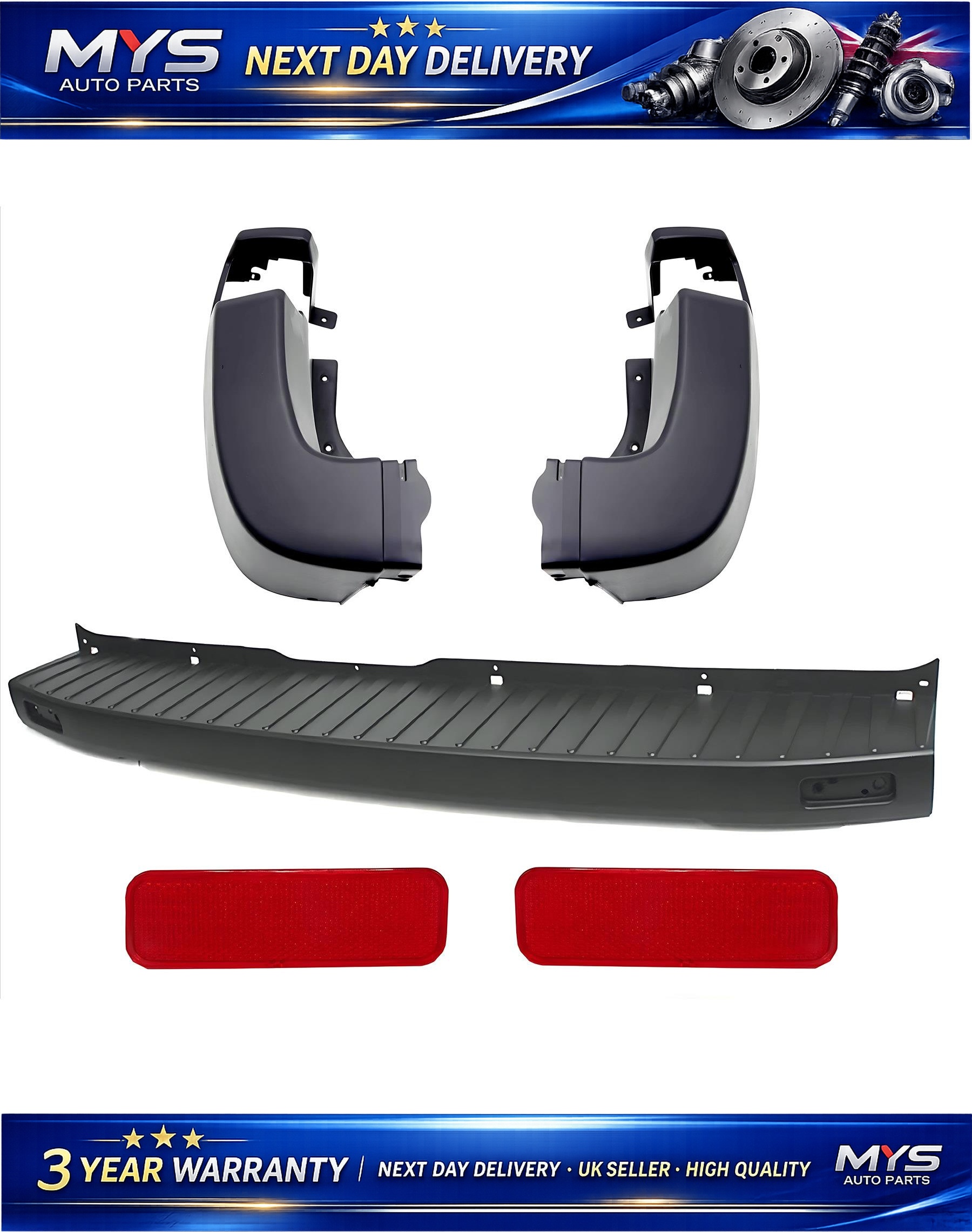 5 Pcs Rear Bumper Set - FORD Transit Mk8 V363 2013 On - OEM 1893399