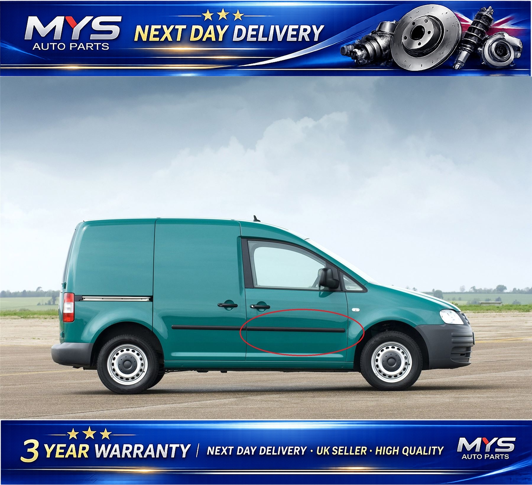Door Panel Trim Moulding / Front Right - VOLKSWAGEN Caddy - OEM 2K0853516E
