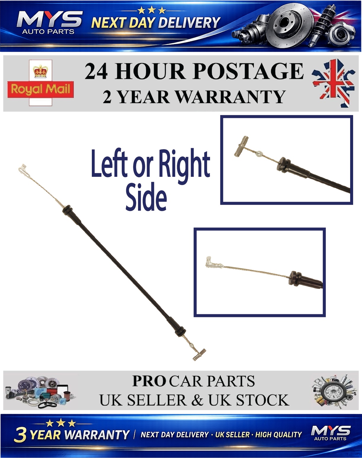 Front Door Handle Lock Release Cable Right Or Left Side - Smart Forfour