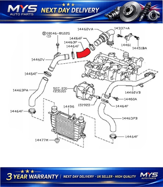 Turbo Intercooler Hose Pipe - NISSAN Cube Juke Nv200 1.5 Dci